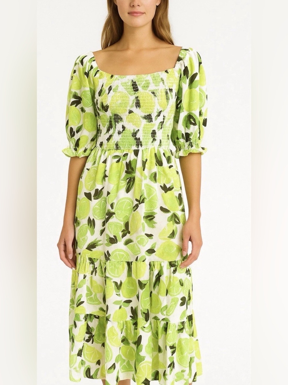 Steve Madden Sunny Lime Challis Midi dress- NWT size S - Picture 8 of 8